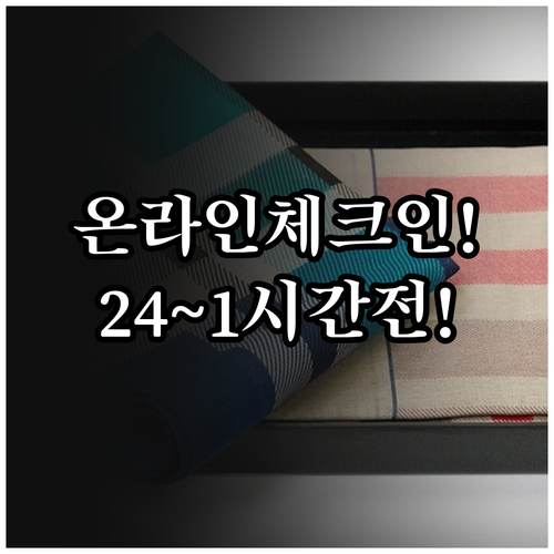 아시아나항공 온라인 체크인 24시간 전부터 1시간 전까지