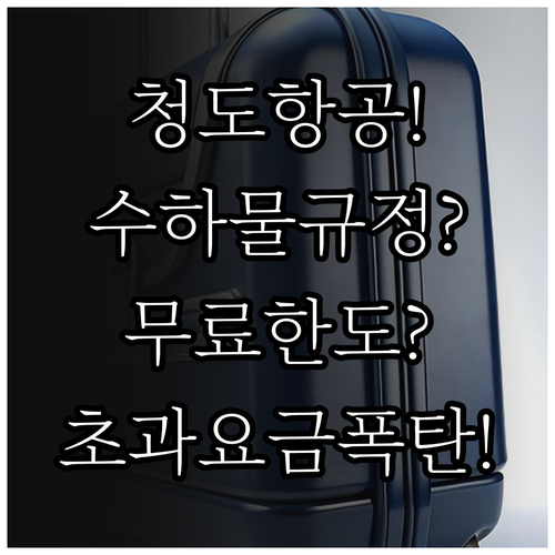 청도항공 수하물 규정 확인 | 무료 허용량과 초과 요금표