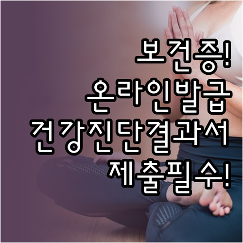 보건증 온라인 발급 건강진단결과서 선택과 제출 방법