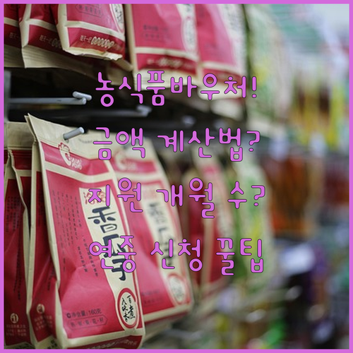 농식품바우처 금액 계산방법과 연중 신청 시 지원 개월 수